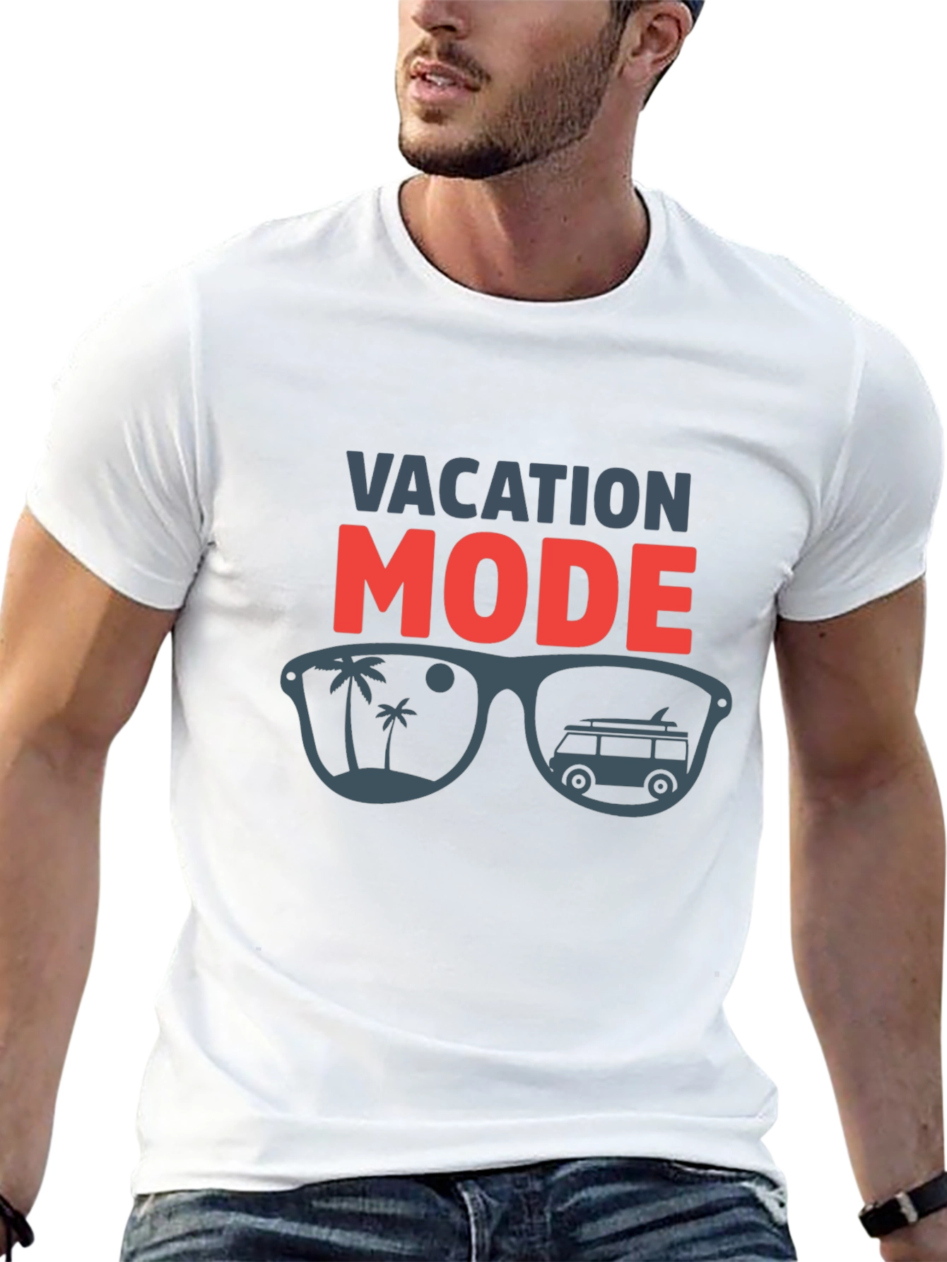 Vacation Mode T-Shirt - Palm Tree Beach Van