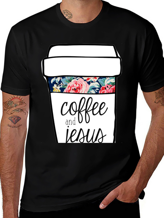 Coffee and Jesus Graphic Tee - Black