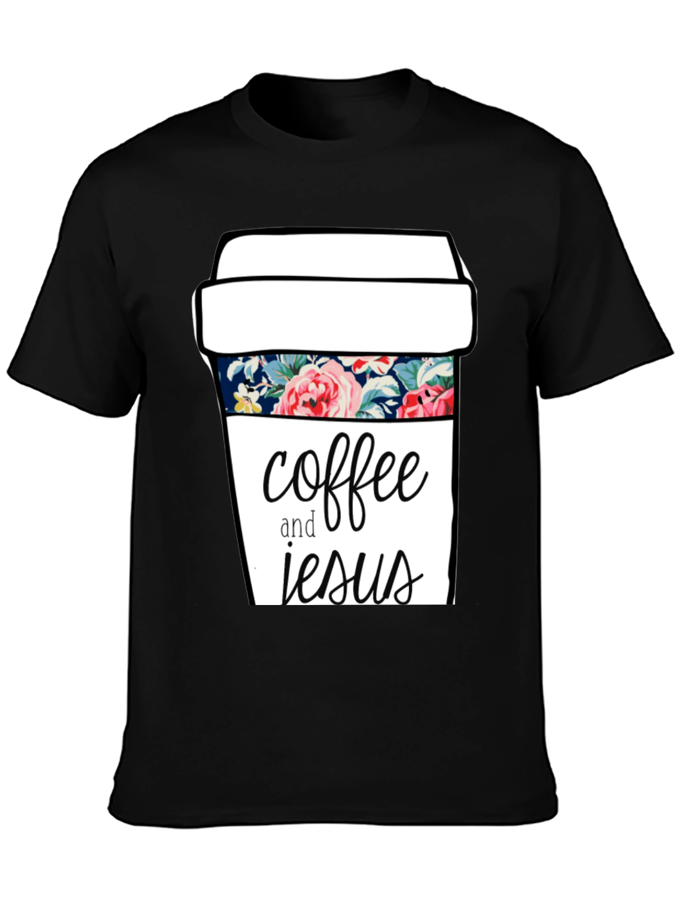 Coffee and Jesus Graphic Tee - Black