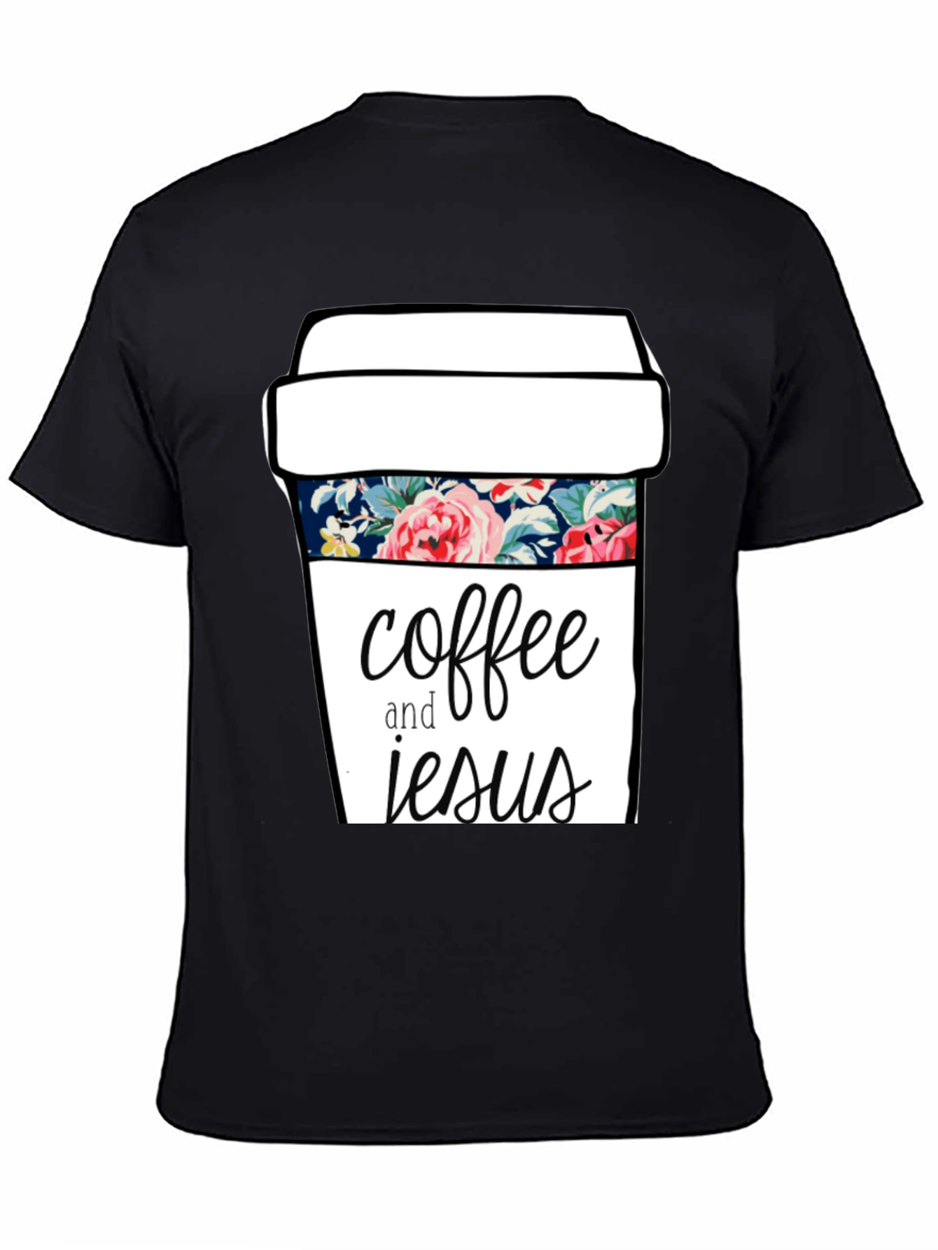Coffee and Jesus Graphic Tee - Black