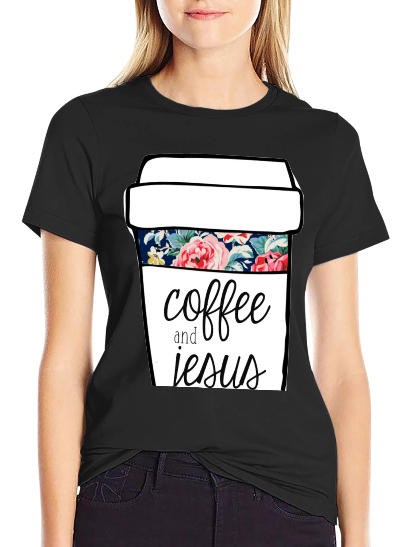 Coffee and Jesus Graphic Tee - Black