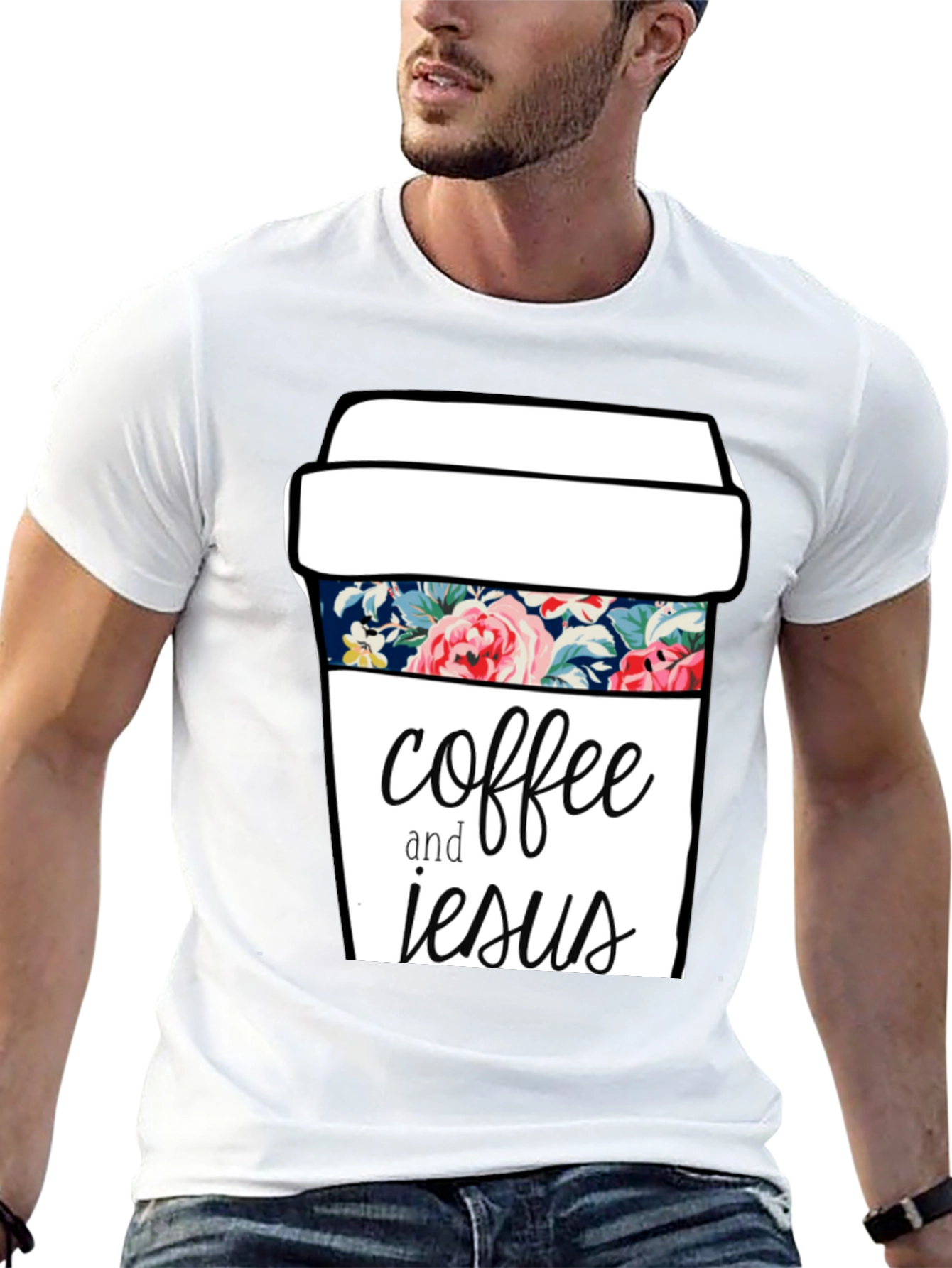 Coffee and Jesus Graphic Tee - Black