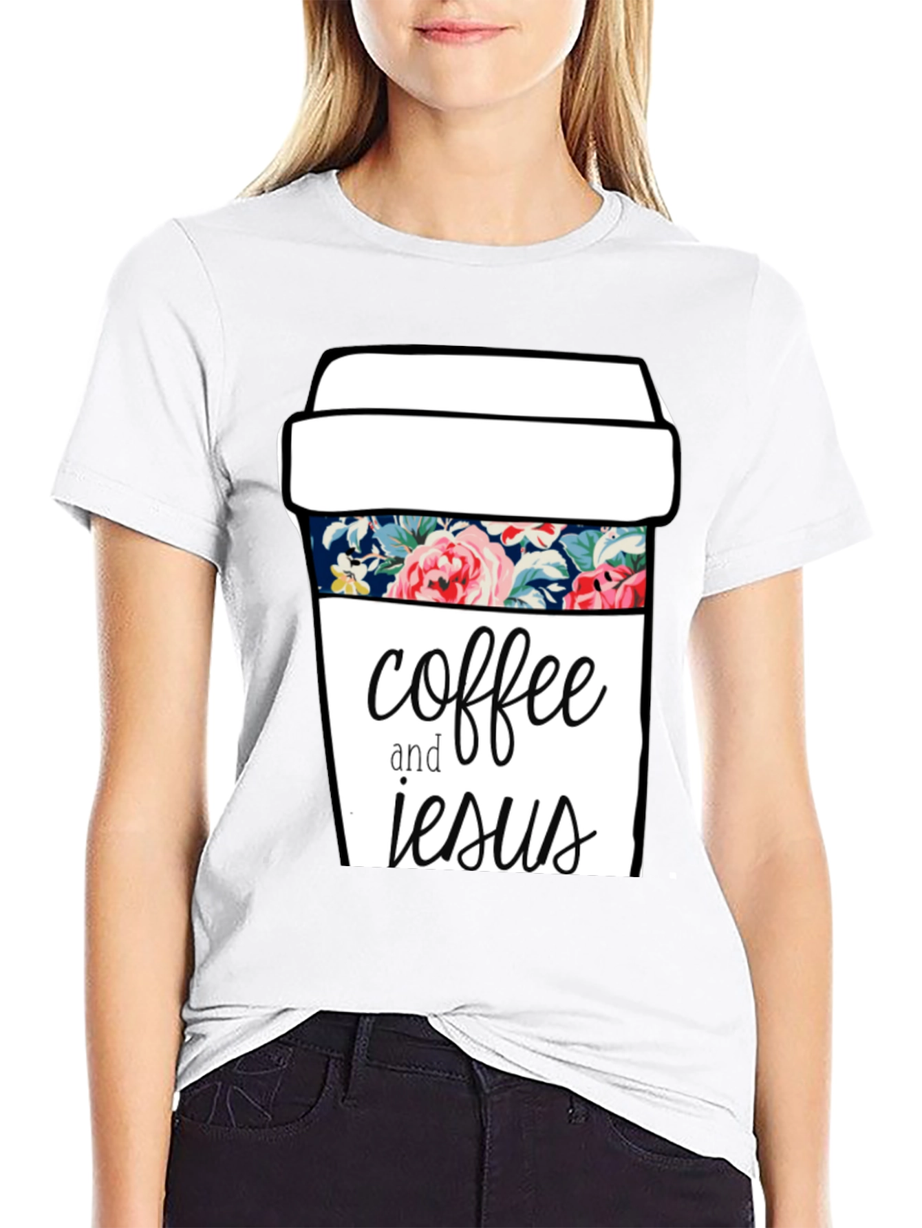 Coffee and Jesus Graphic Tee - Black
