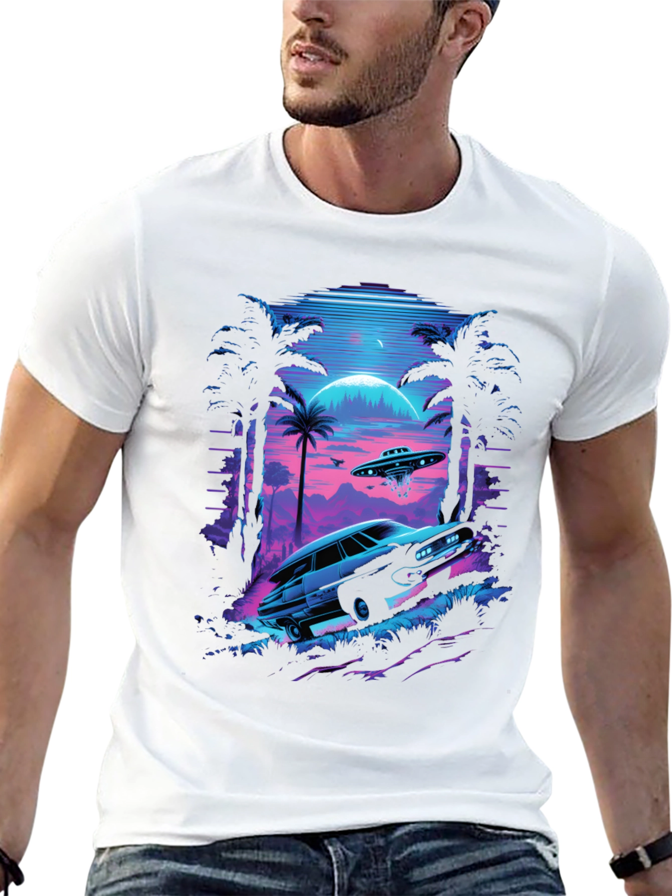 Retro Alien Car T-Shirt