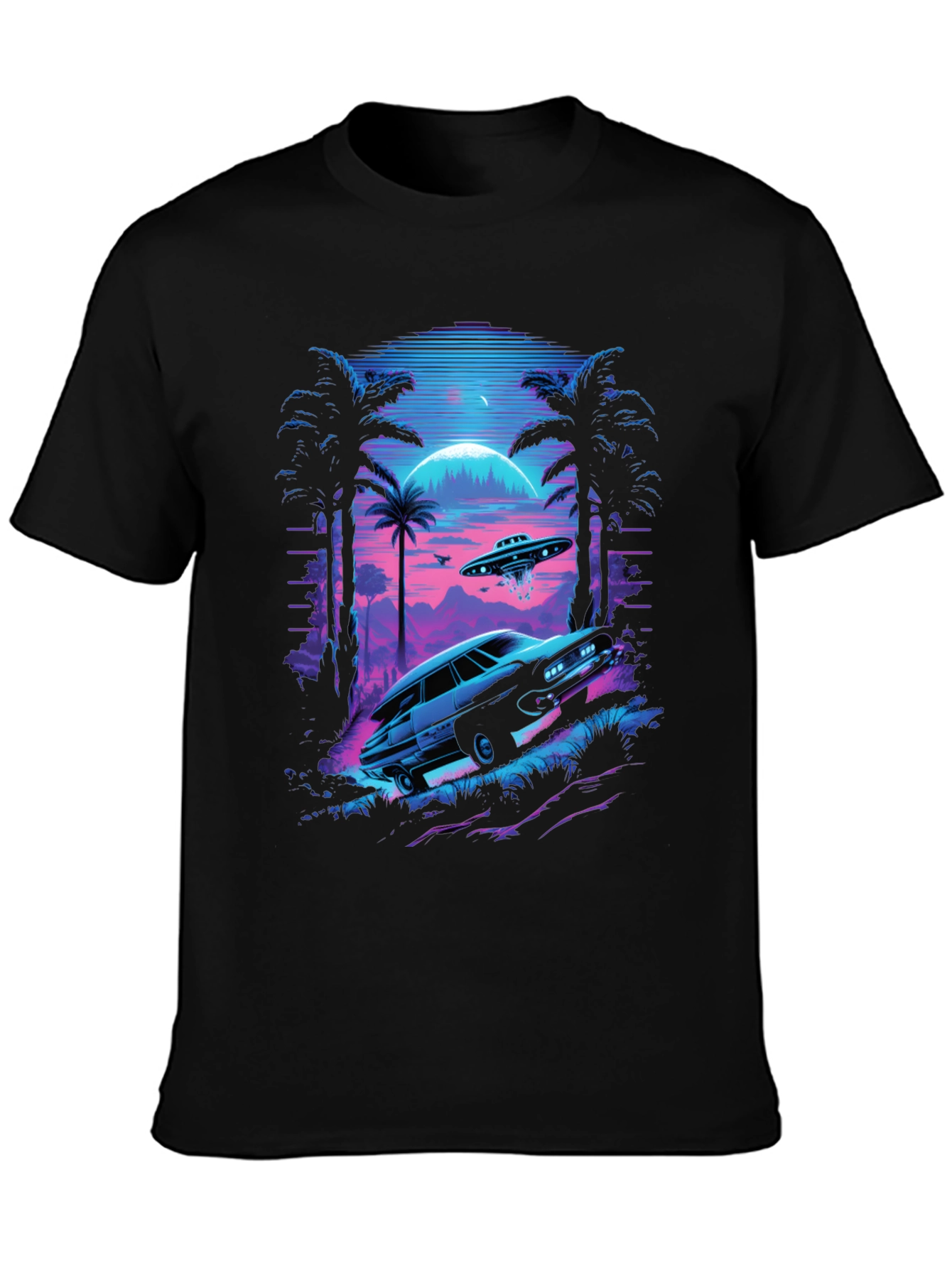 Retro Alien Car T-Shirt