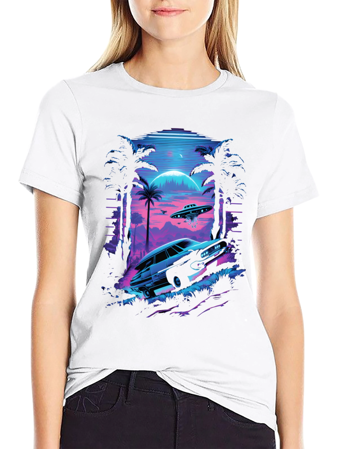 Retro Alien Car T-Shirt