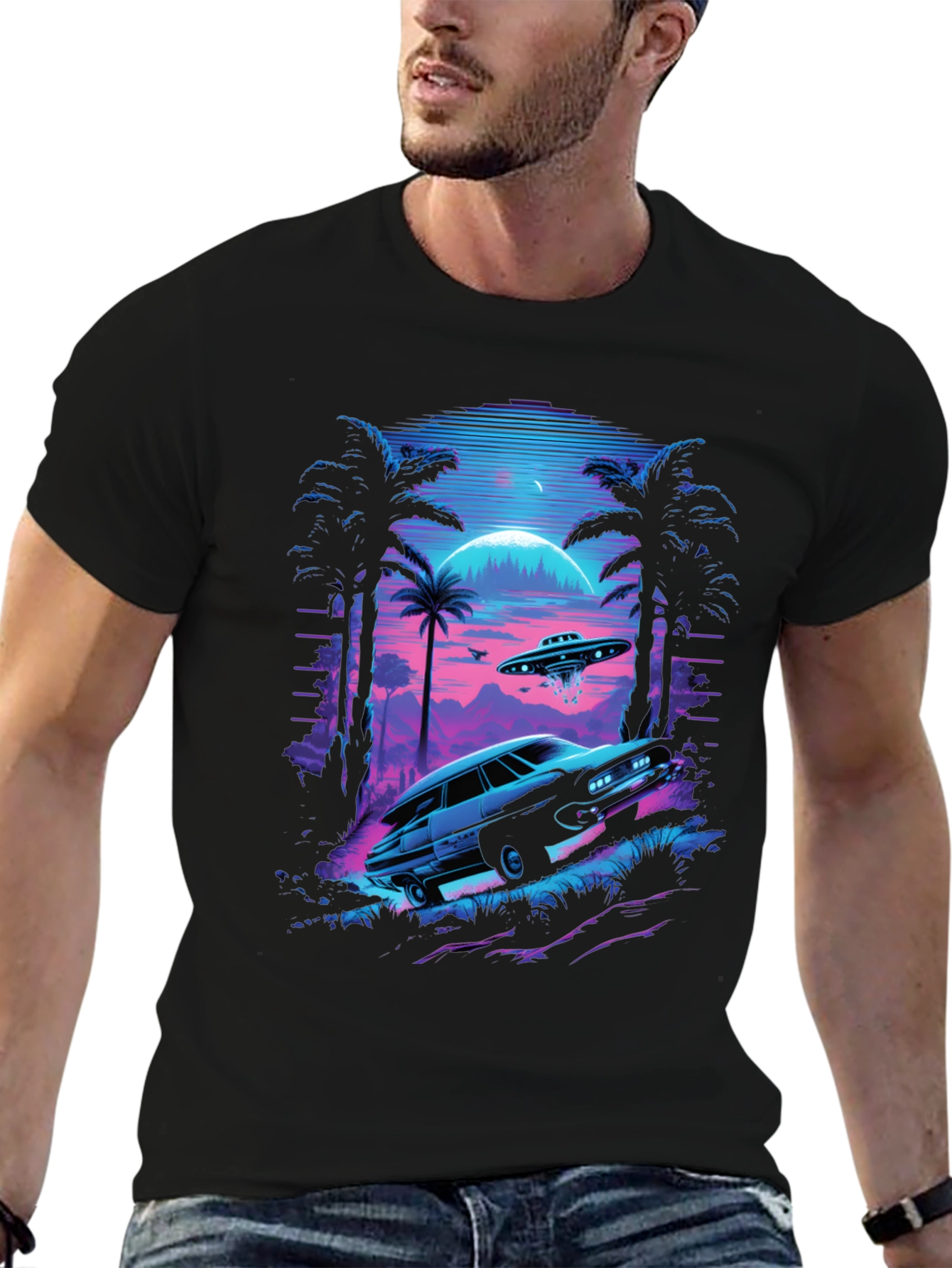 Retro Alien Car T-Shirt