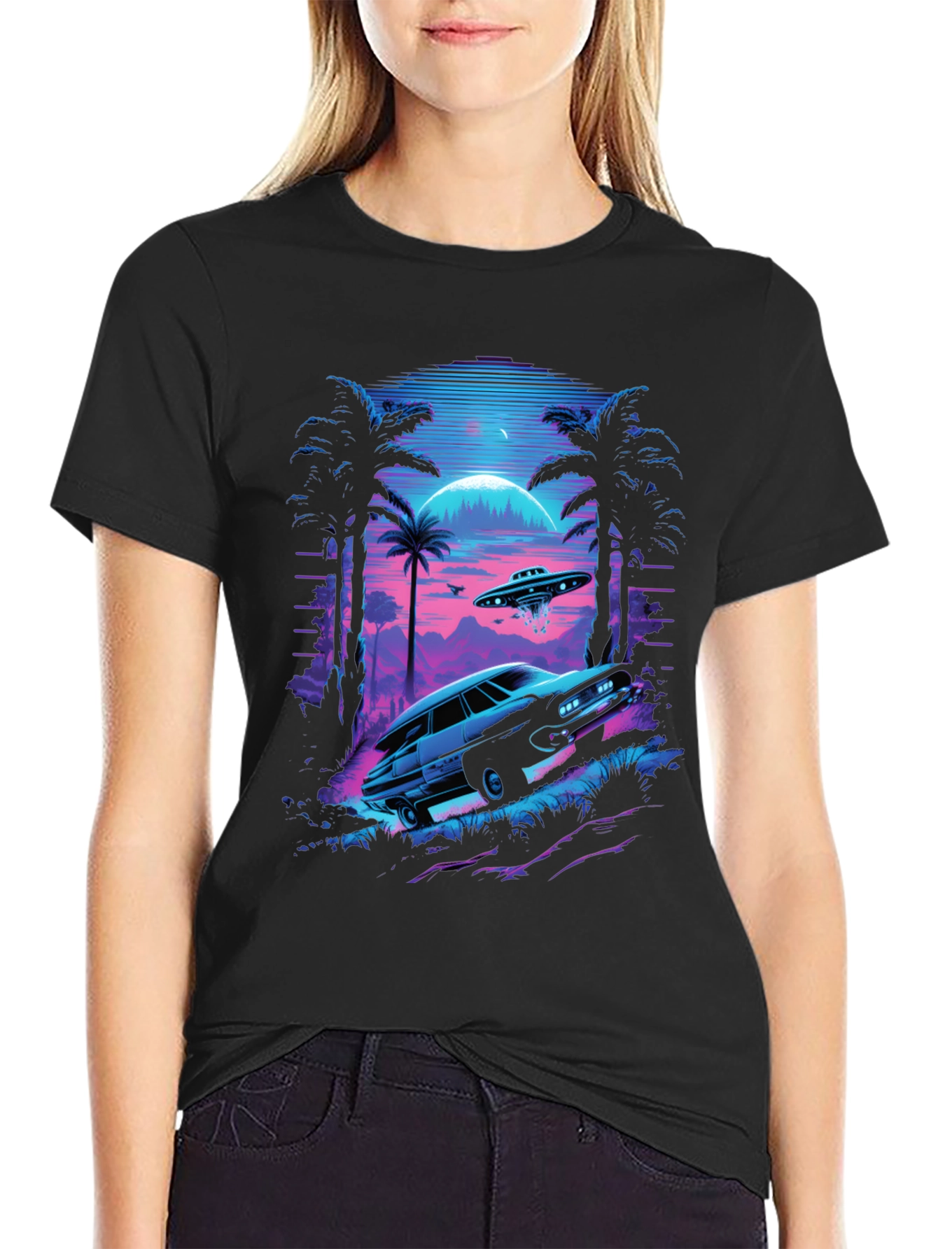 Retro Alien Car T-Shirt