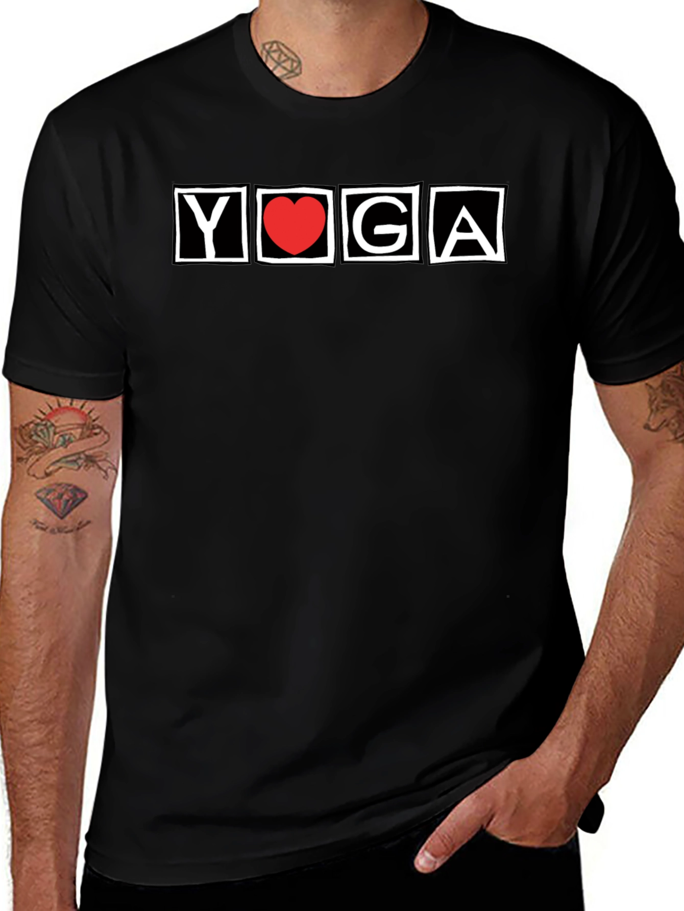 Yoga Heart T-Shirt - Black