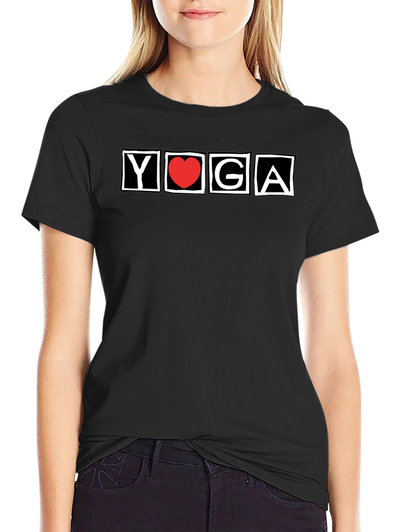 Yoga Heart T-Shirt - Black