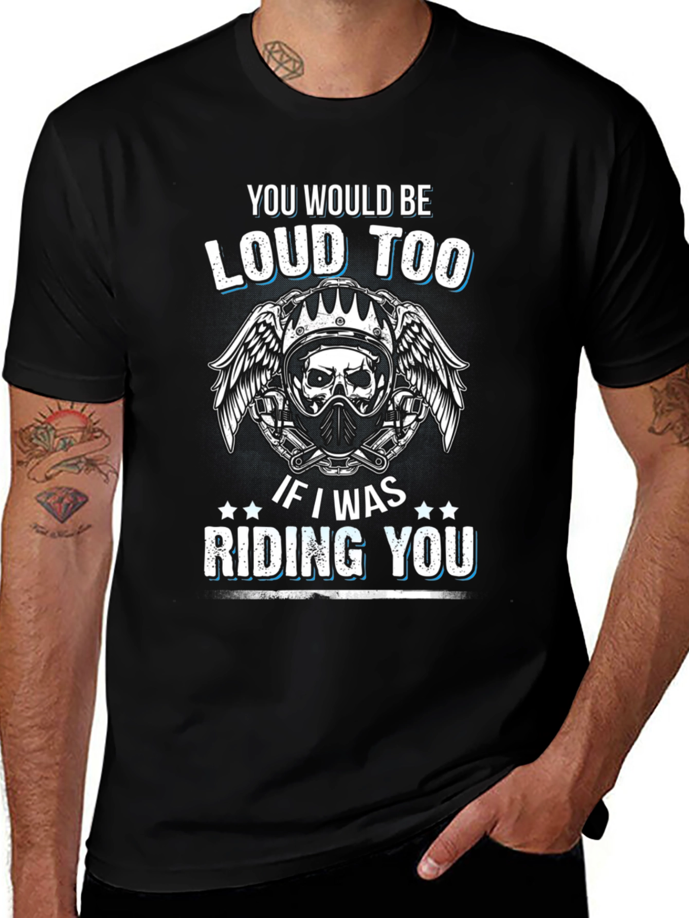 Loud Too Motorcycle Skull Graphic T-Shirt