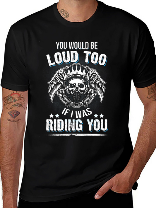 Loud Too Motorcycle Skull Graphic T-Shirt
