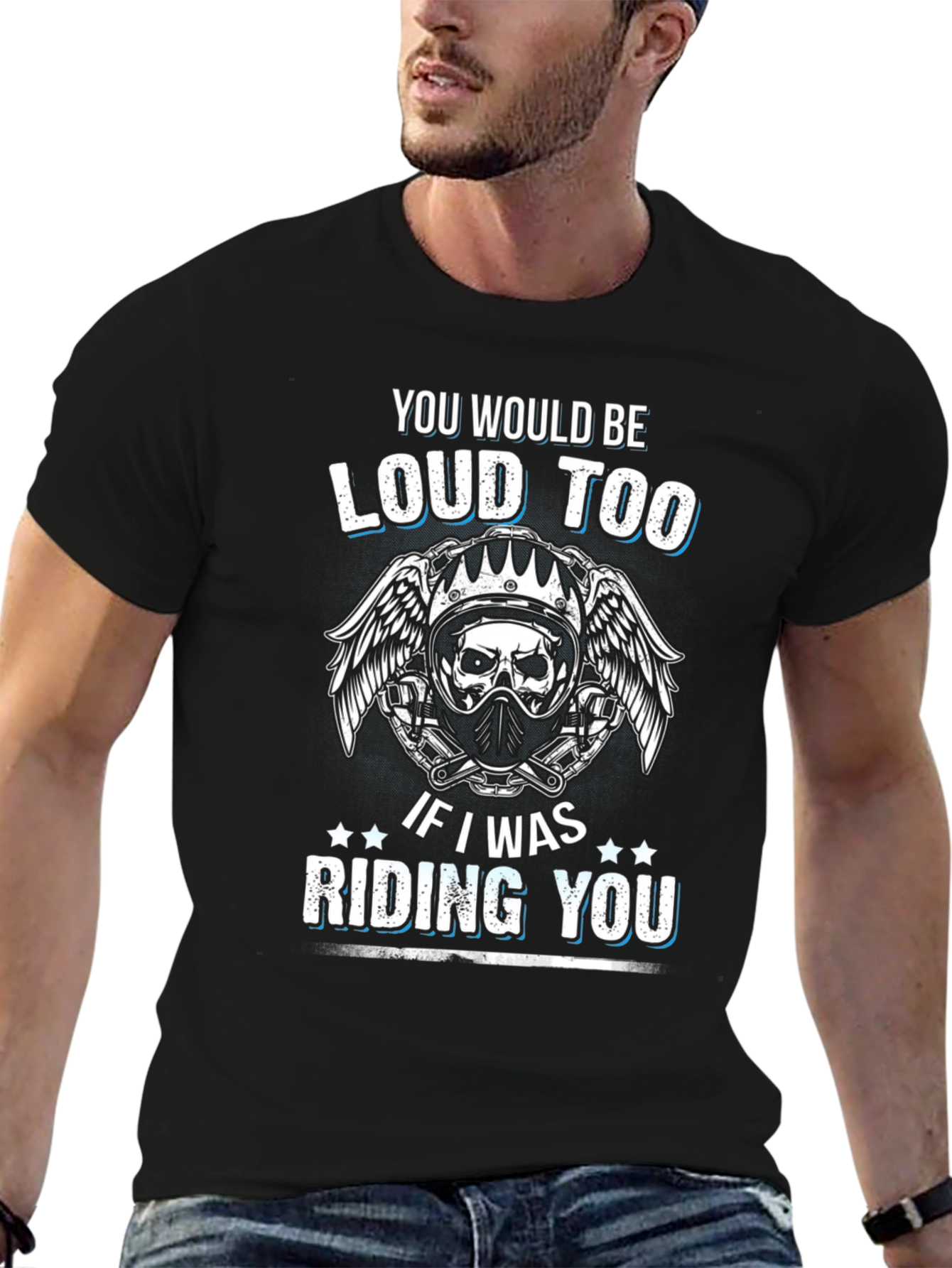 Loud Too Motorcycle Skull Graphic T-Shirt
