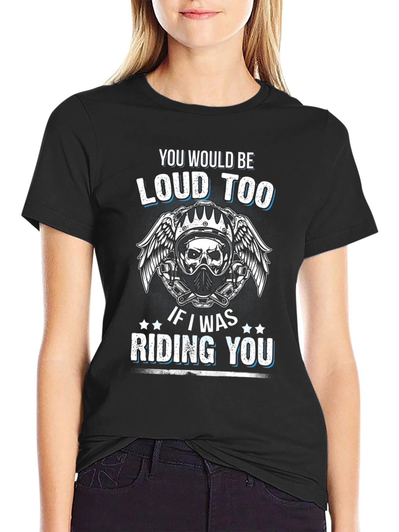 Loud Too Motorcycle Skull Graphic T-Shirt
