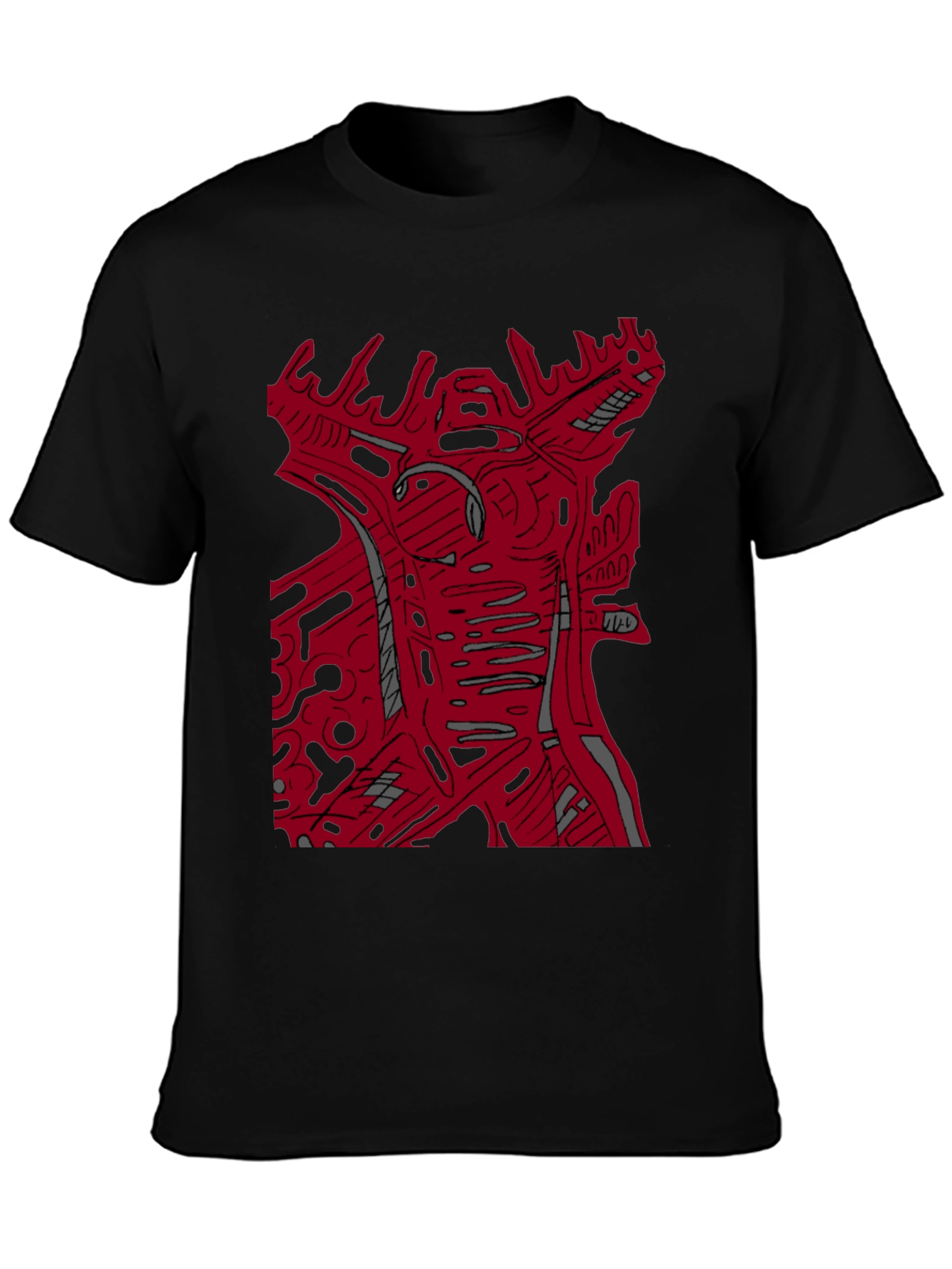 Abstract Graphic Print Crew Neck T-Shirt