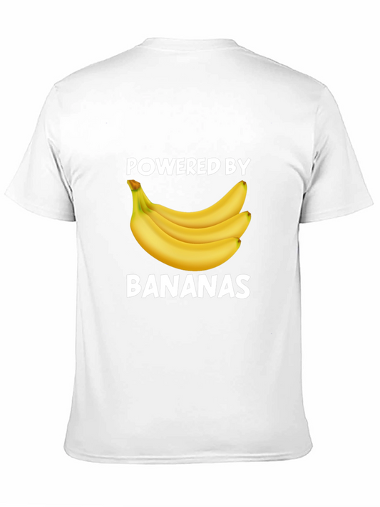 Powered by Bananas Graphic Tee - Fun Novelty T-Shirt
