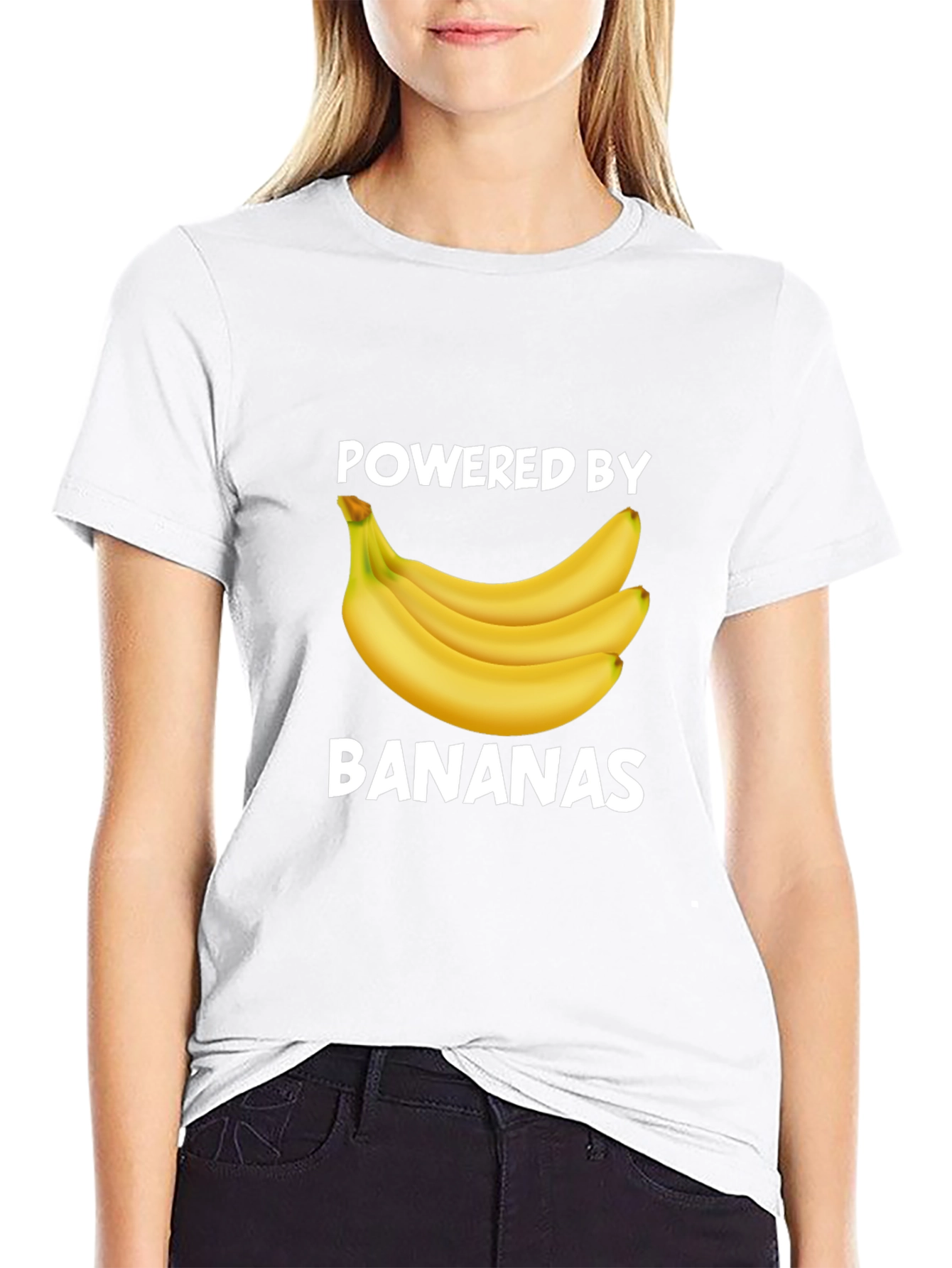 Powered by Bananas Graphic Tee - Fun Novelty T-Shirt