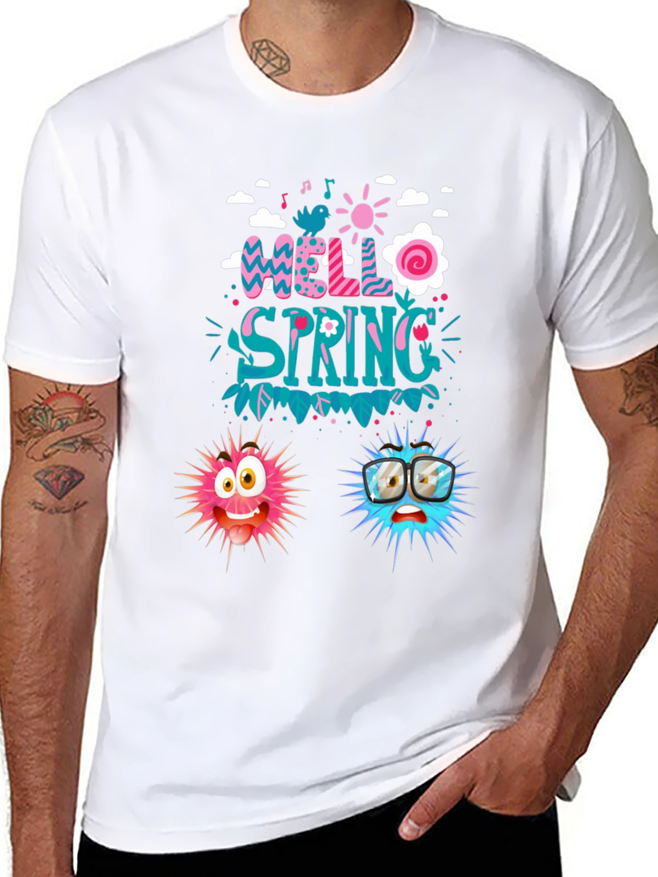 Hello Spring Graphic Tee - Fun Casual Wear