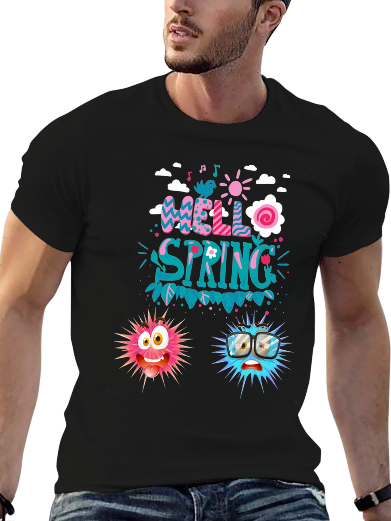 Hello Spring Graphic Tee - Fun Casual Wear