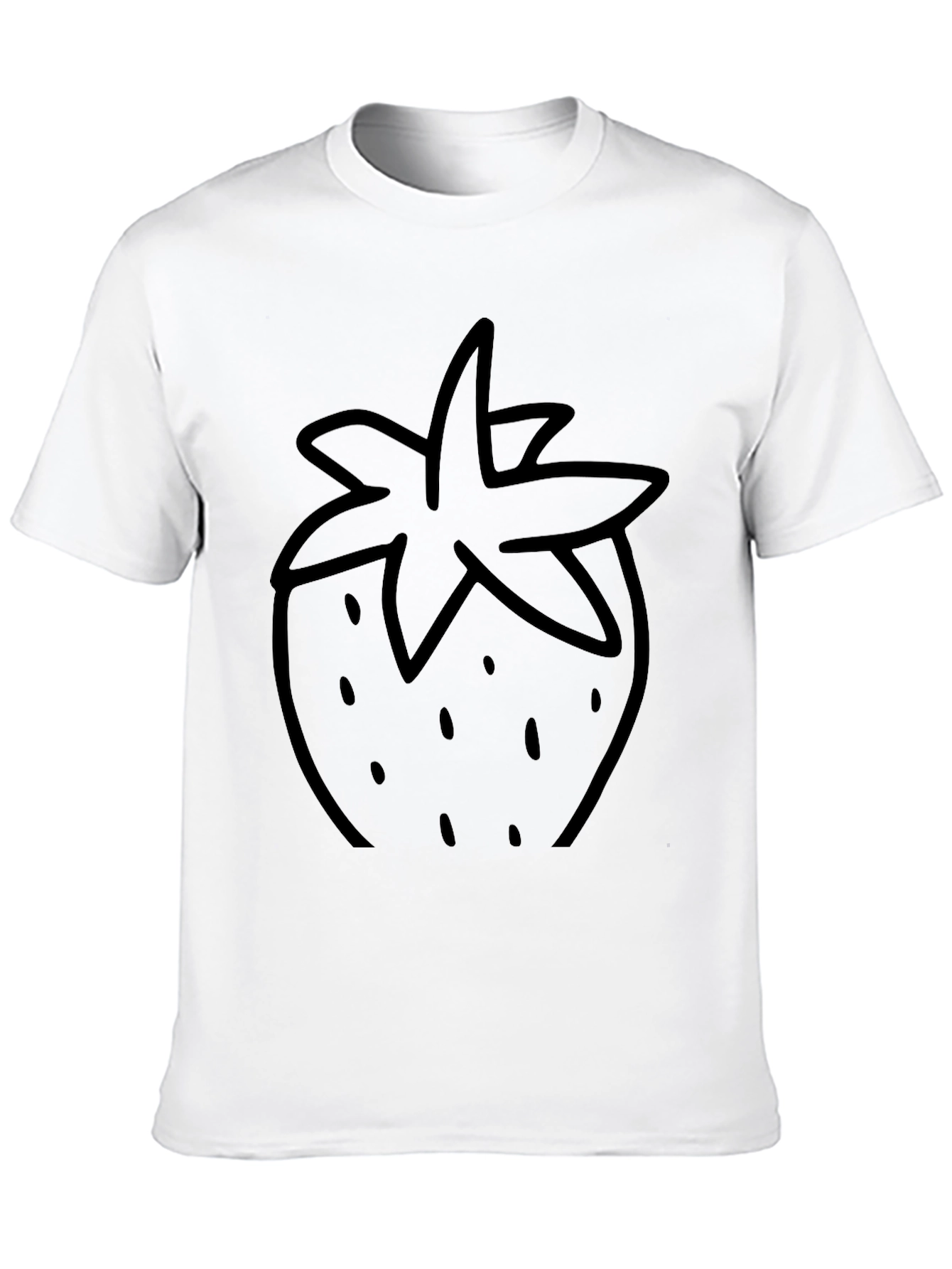 Black T-Shirt with Strawberry Design