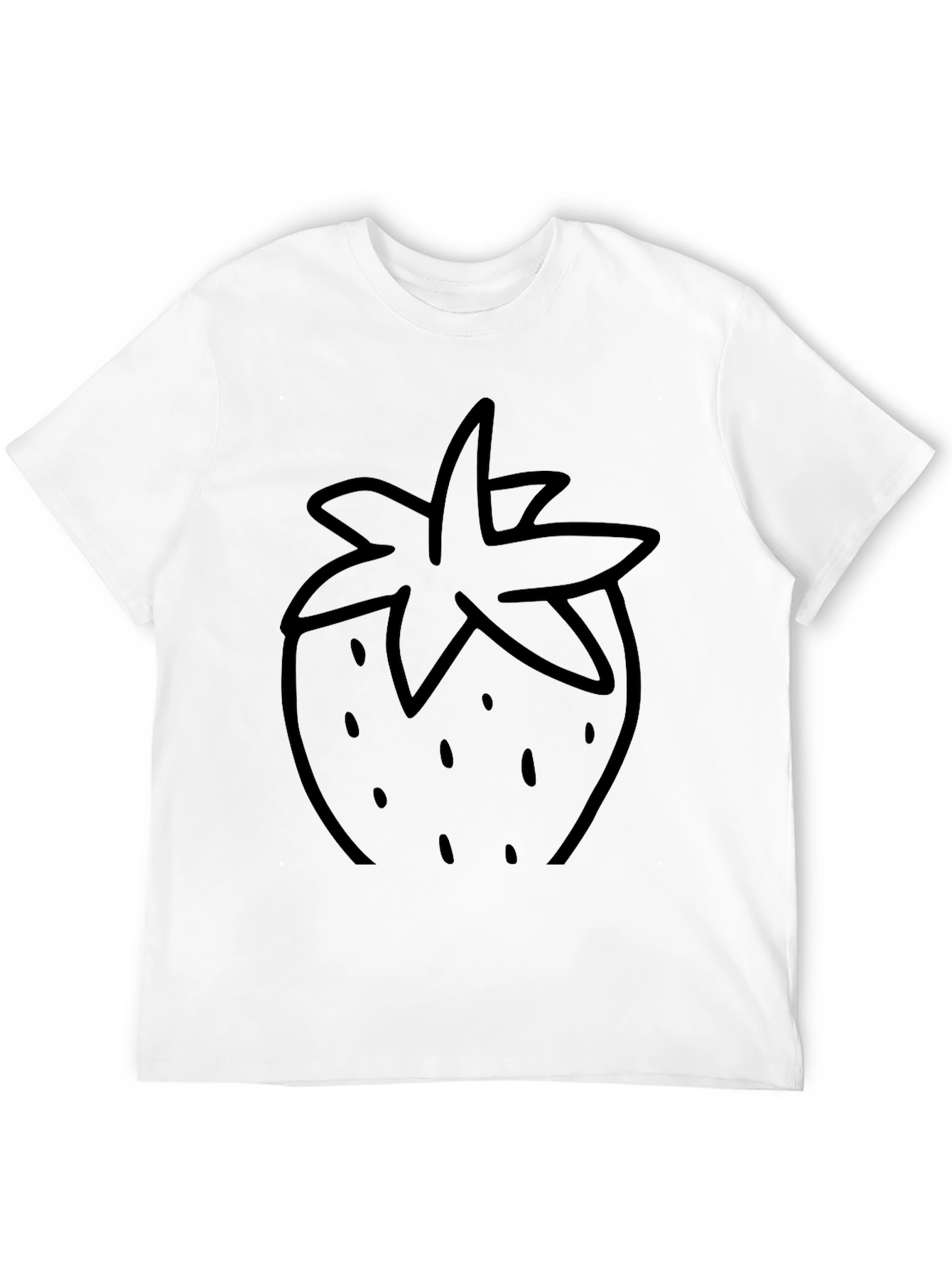 Black T-Shirt with Strawberry Design