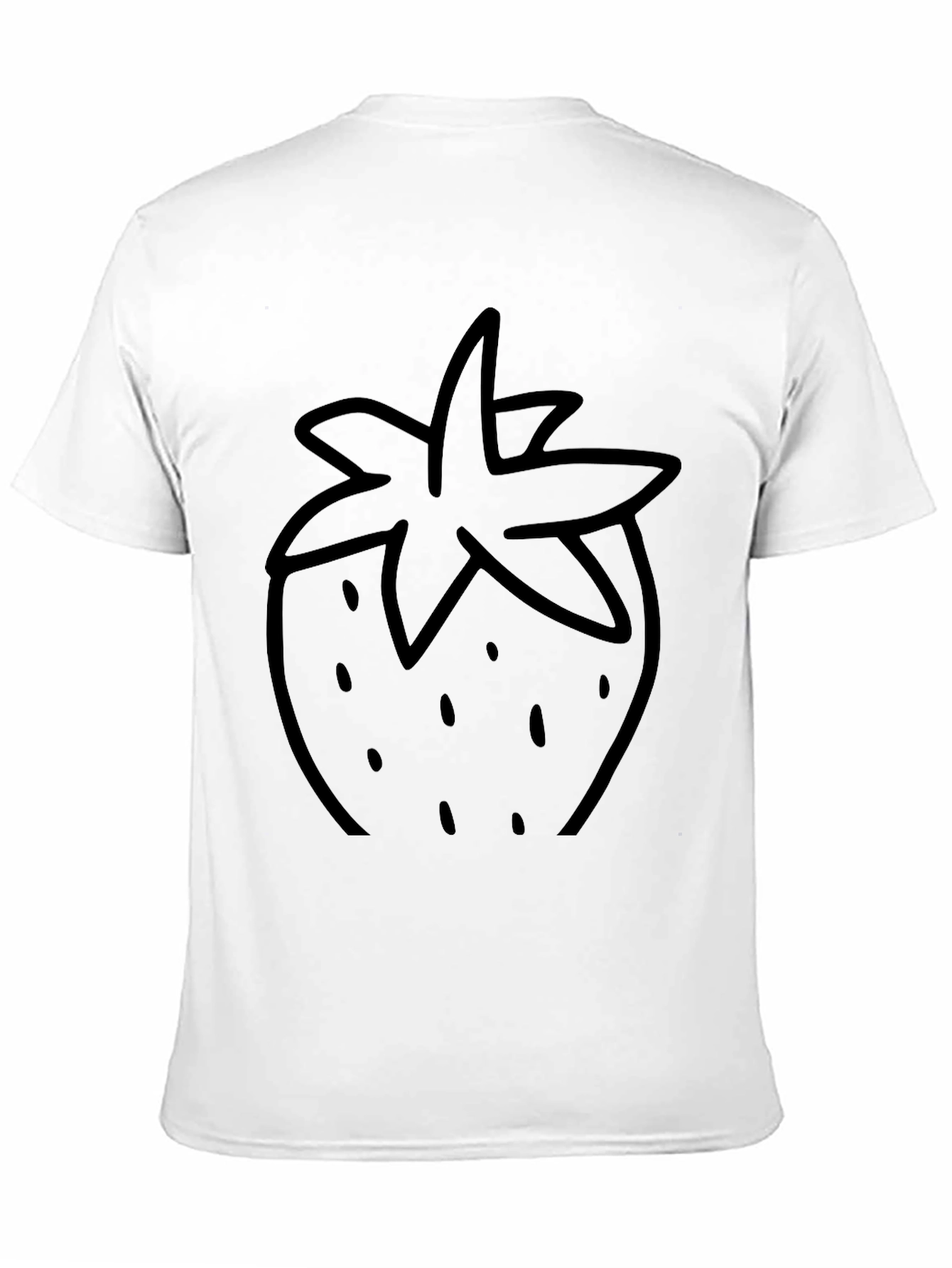 Black T-Shirt with Strawberry Design