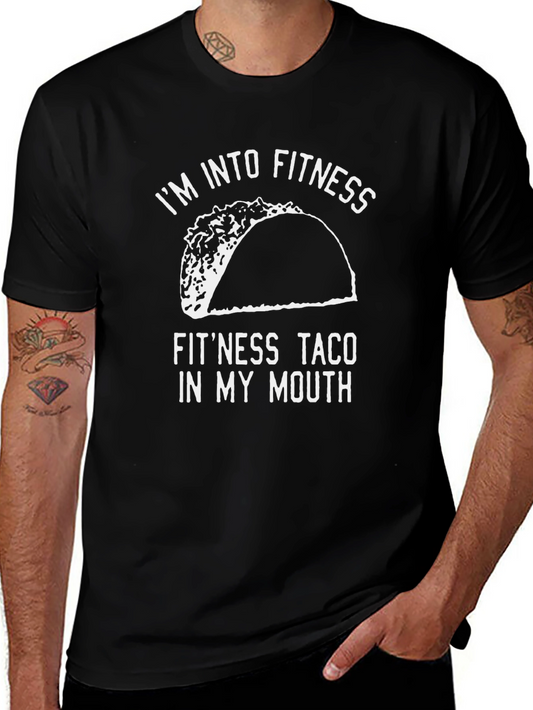 Fitness Taco Graphic T-Shirt - Humorous Workout Tee
