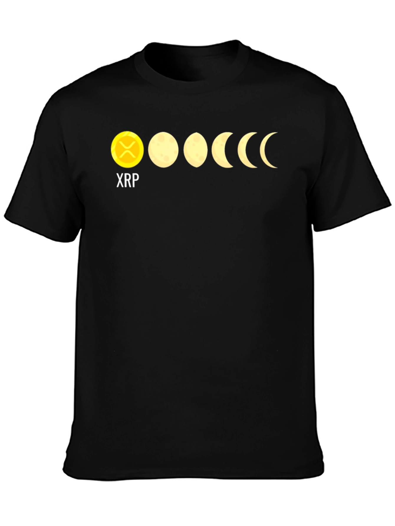 XRP Moon Phases Black Graphic T-Shirt