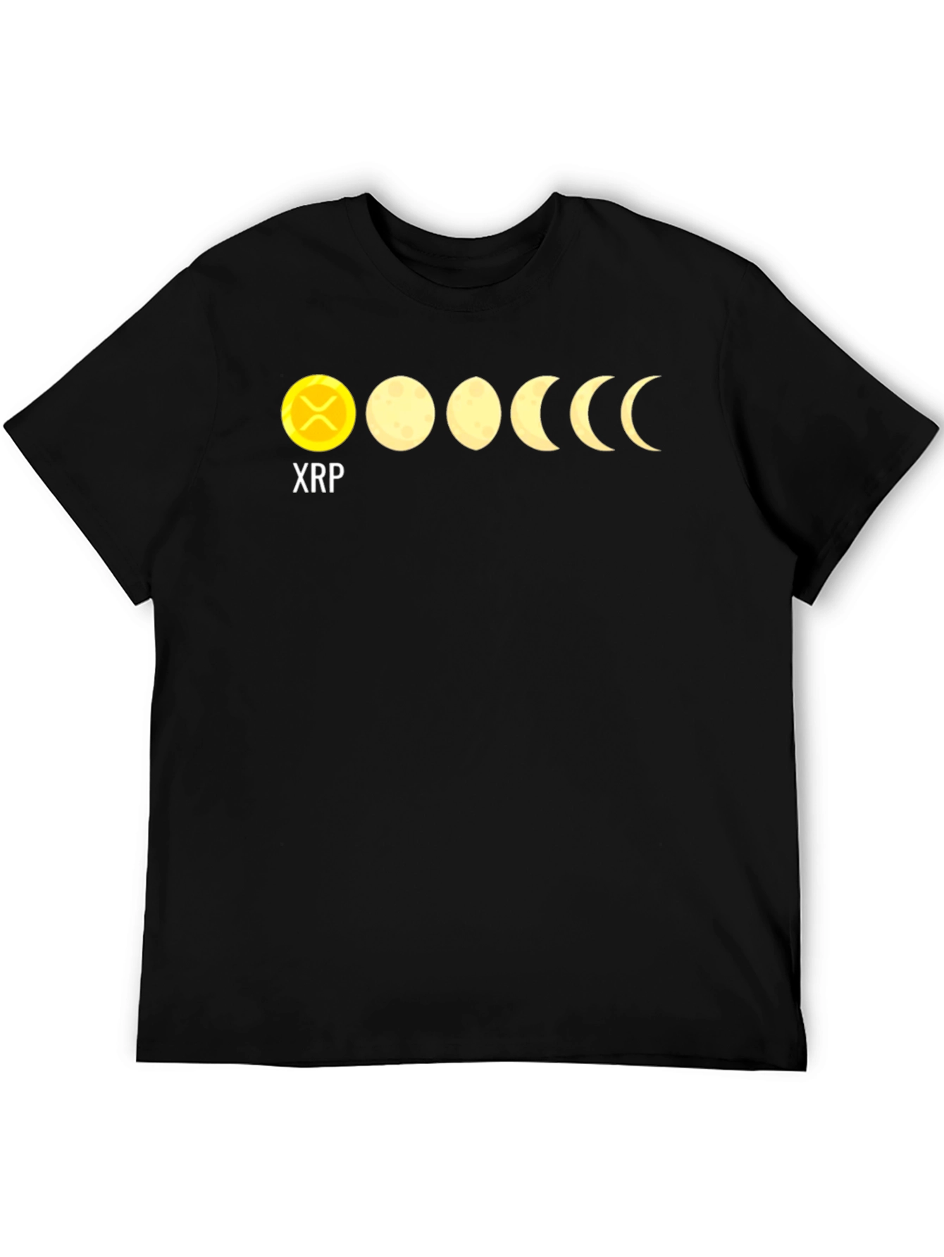 XRP Moon Phases Black Graphic T-Shirt