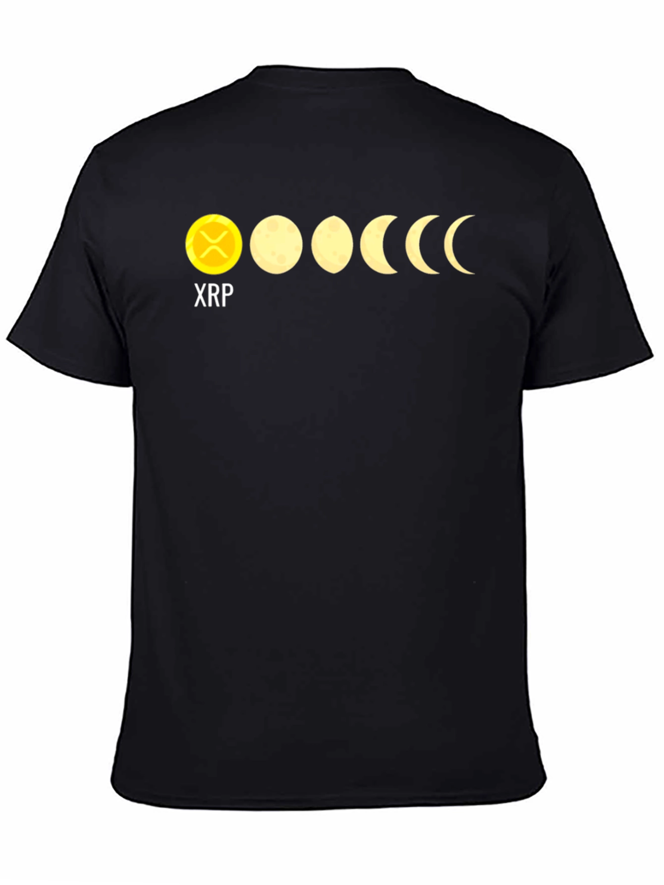 XRP Moon Phases Black Graphic T-Shirt