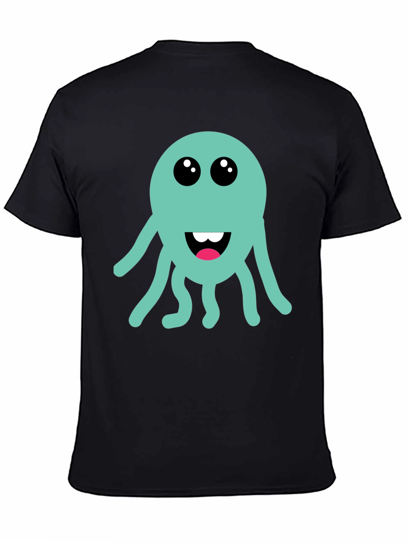 Cute Octopus Graphic T-Shirt - Black Cotton Tee