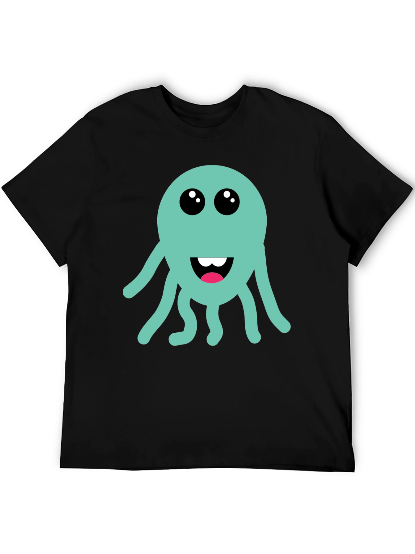 Cute Octopus Graphic T-Shirt - Black Cotton Tee