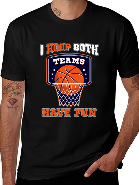 I Hoop Both Teams T-Shirt Basketball Fan Tee