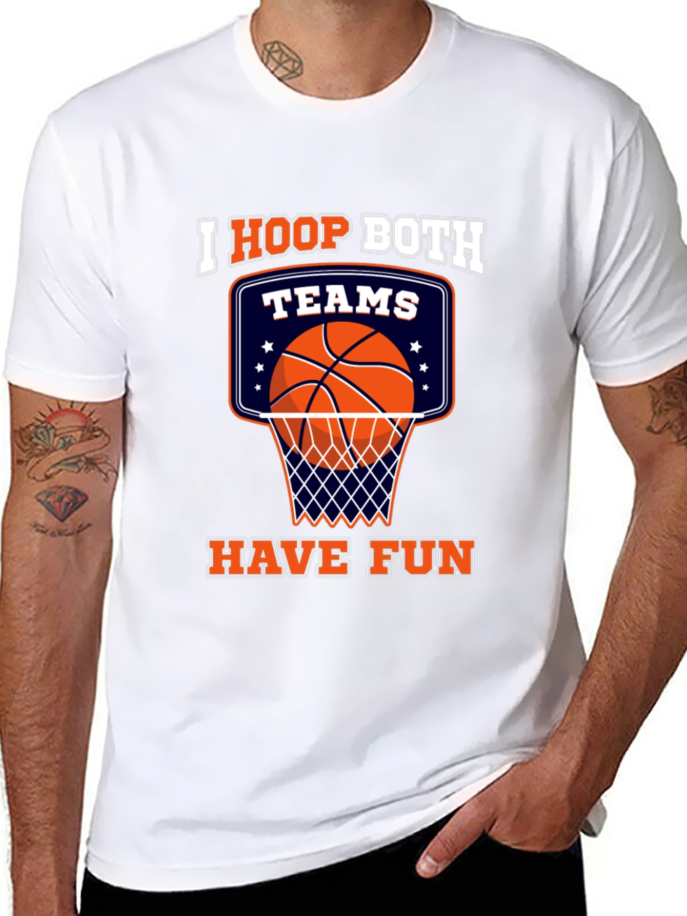 I Hoop Both Teams T-Shirt Basketball Fan Tee