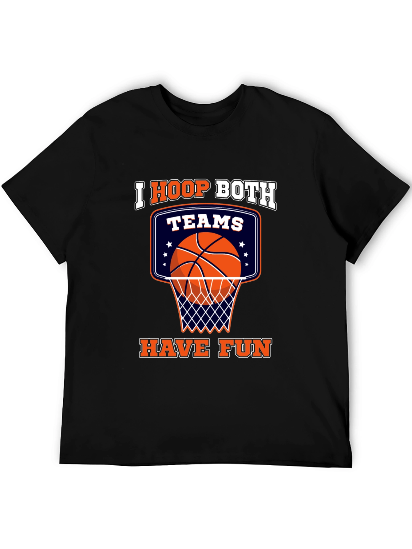 I Hoop Both Teams T-Shirt Basketball Fan Tee