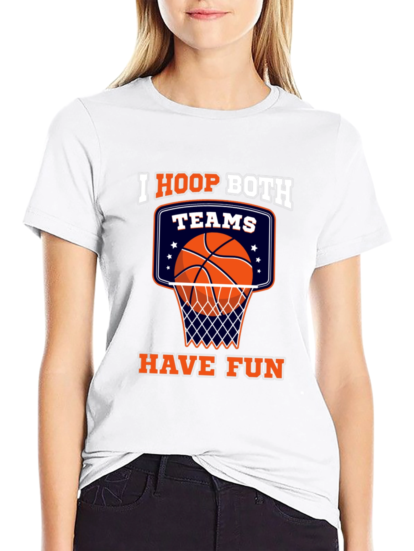 I Hoop Both Teams T-Shirt Basketball Fan Tee