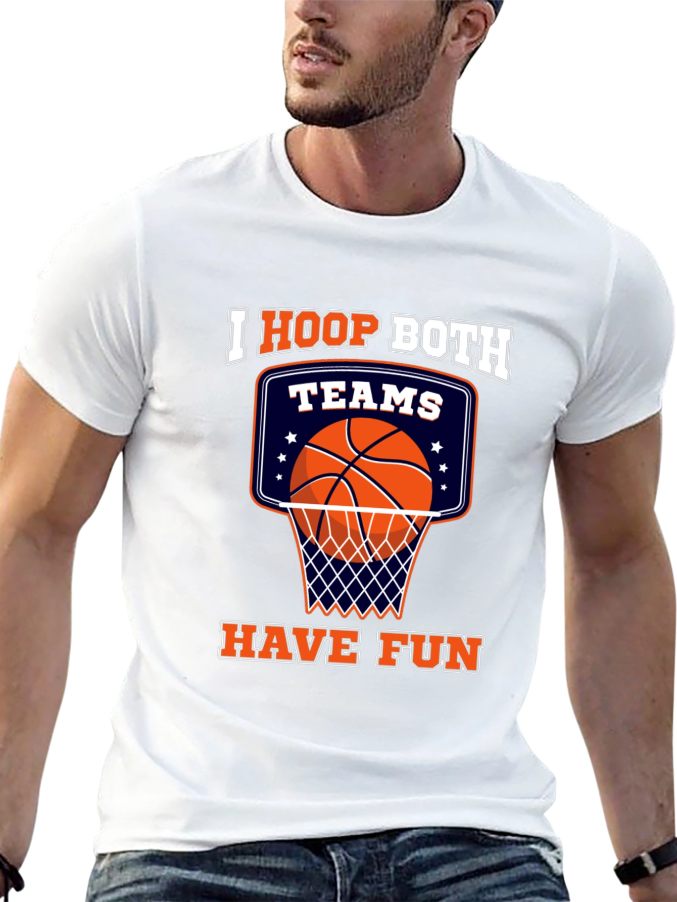 I Hoop Both Teams T-Shirt Basketball Fan Tee
