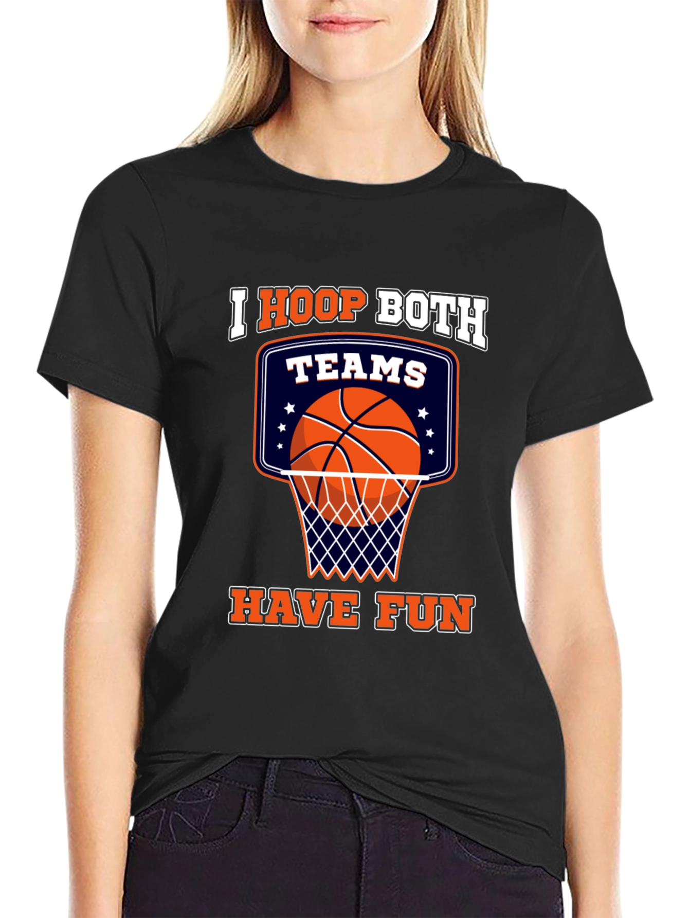 I Hoop Both Teams T-Shirt Basketball Fan Tee