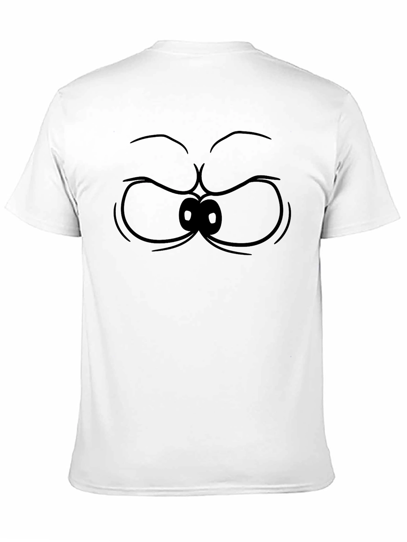Grumpy Cartoon Eyes Black T-Shirt