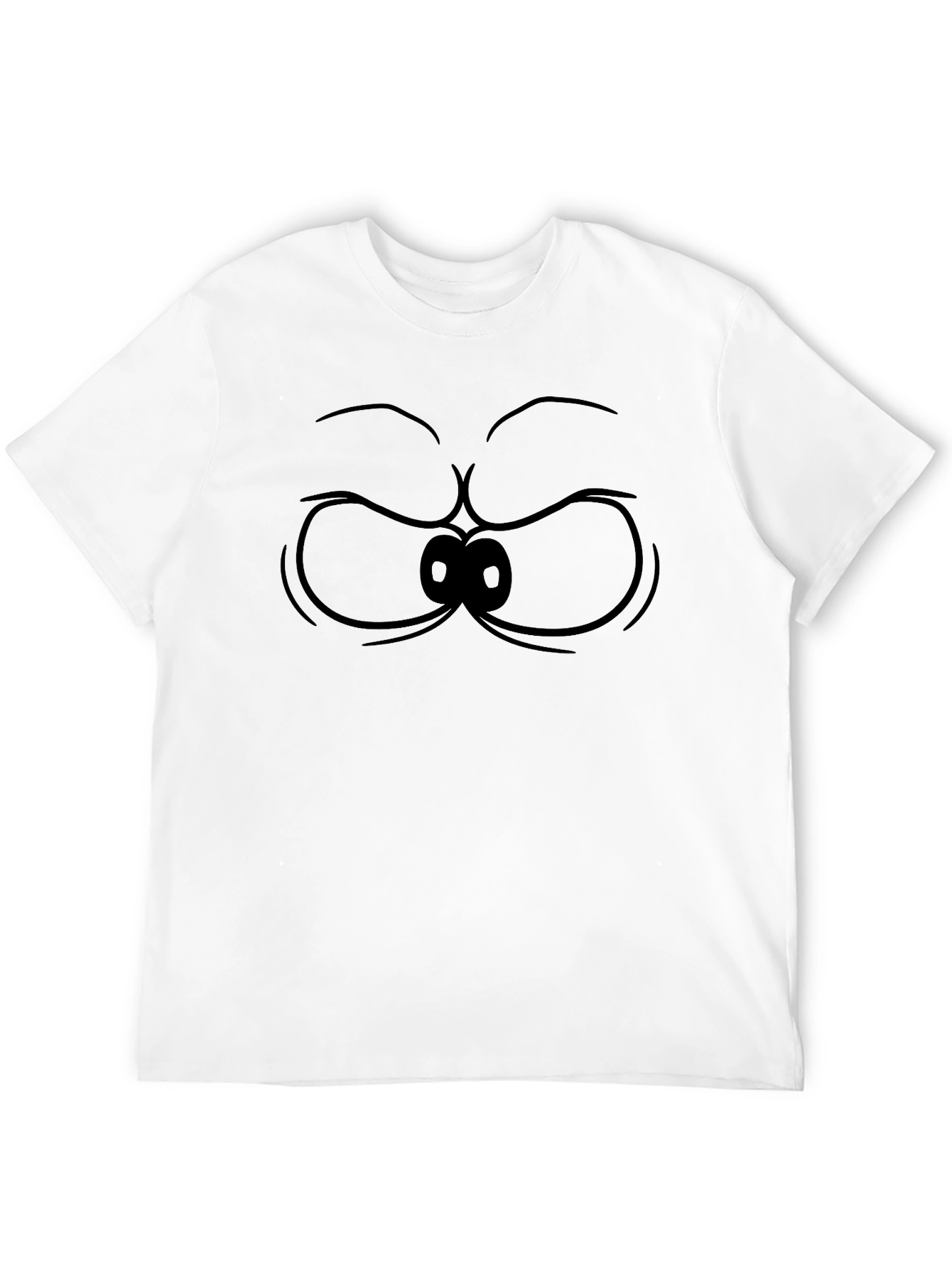 Grumpy Cartoon Eyes Black T-Shirt