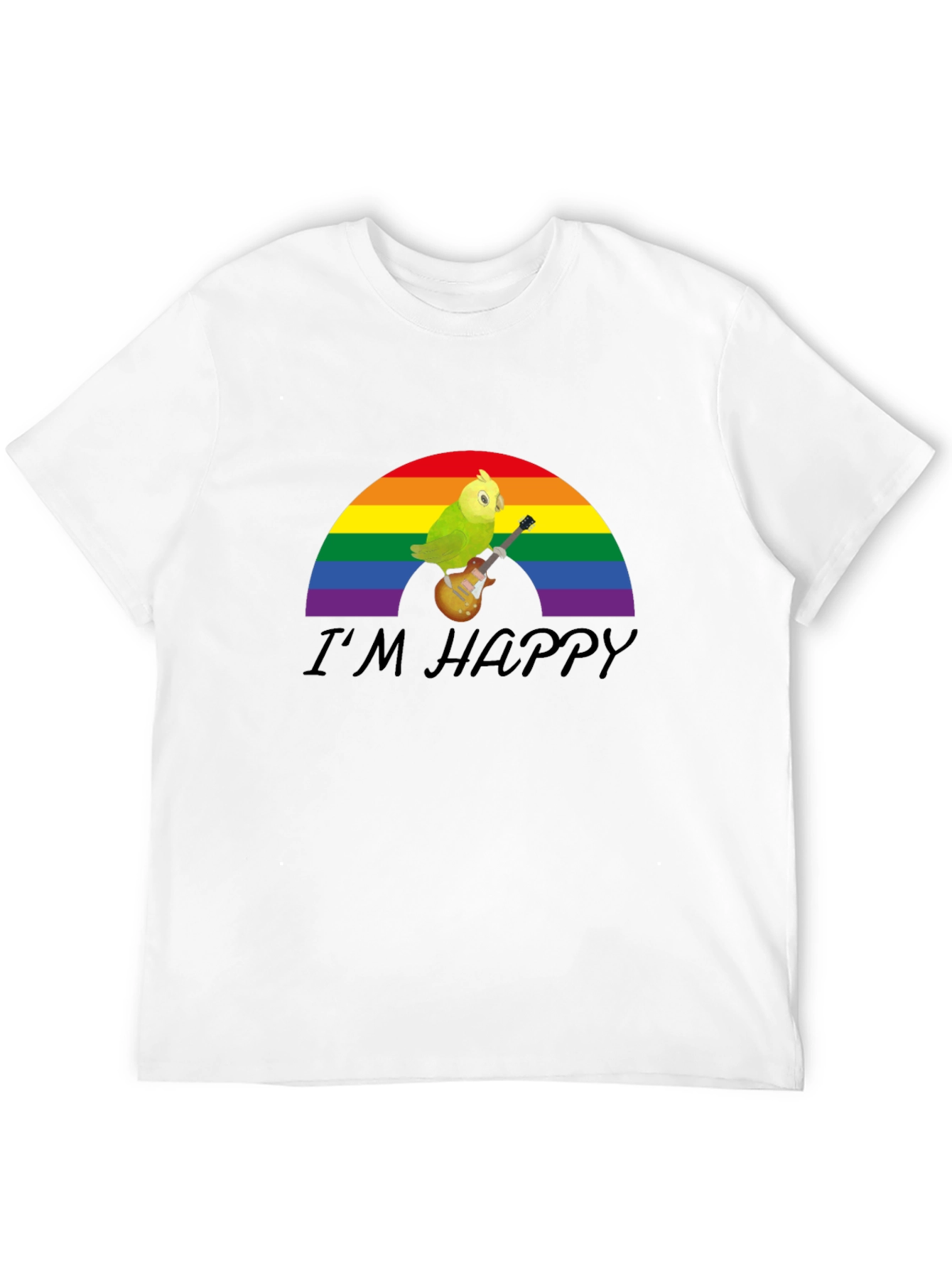 Im Happy Rainbow Parrot Guitar T-Shirt