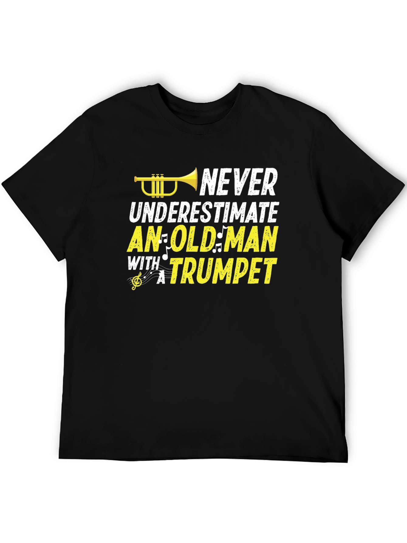 Never Underestimate Old Man Trumpet Graphic Tee