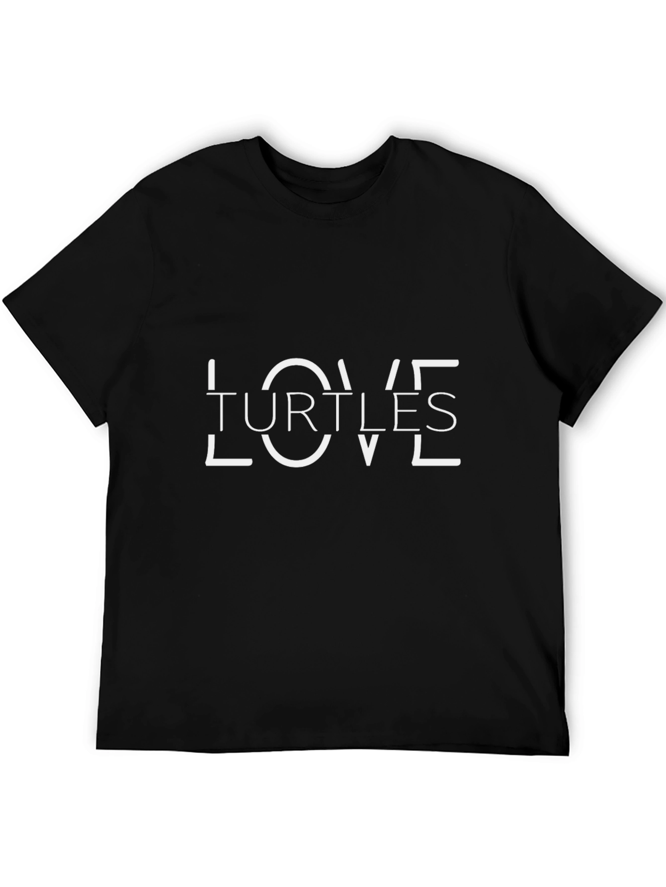 Love Turtles Graphic Tee - Black Cotton T-Shirt