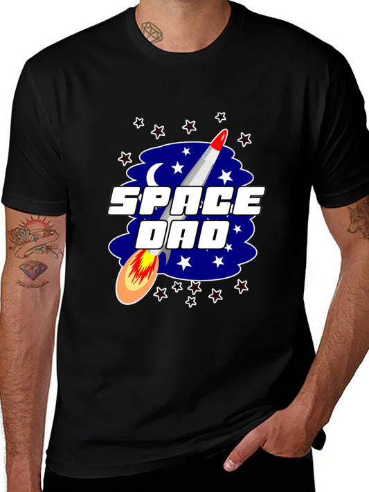Space Dad Graphic Tee - Rocket Design