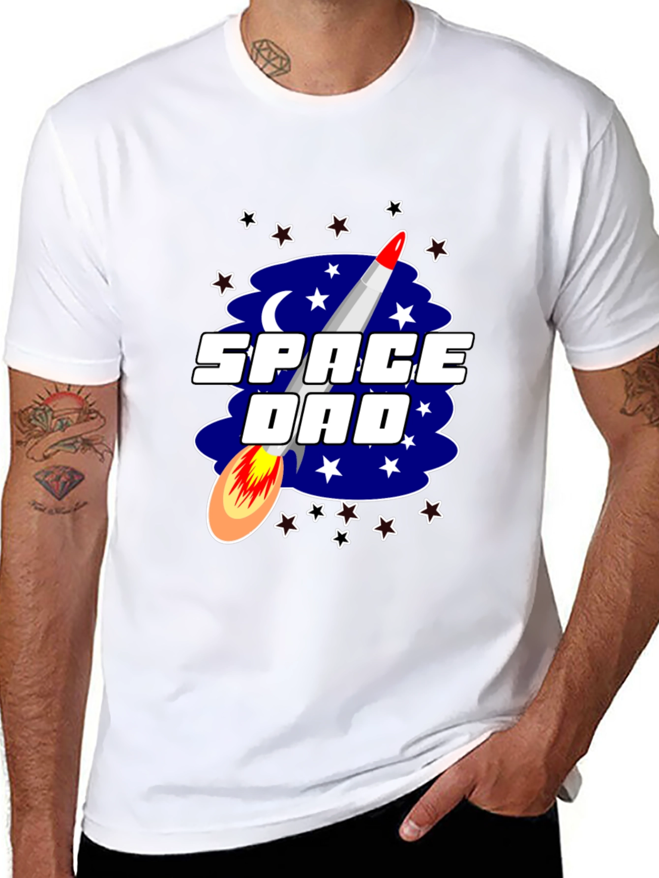 Space Dad Graphic Tee - Rocket Design