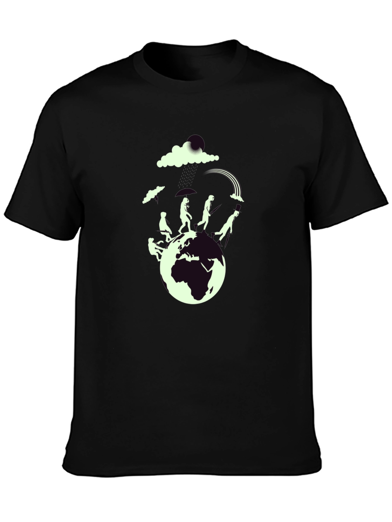Evolution Graphic Print Black T-Shirt