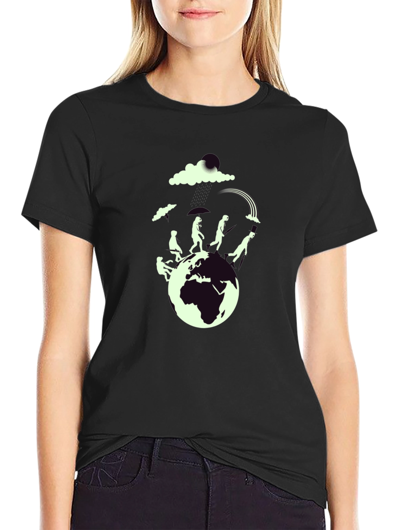 Evolution Graphic Print Black T-Shirt