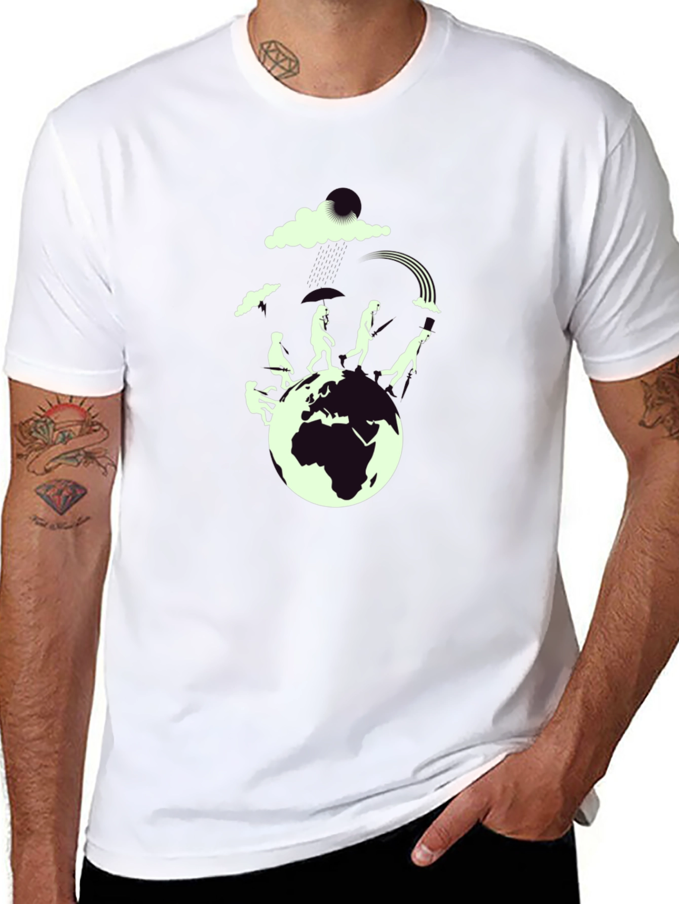 Evolution Graphic Print Black T-Shirt
