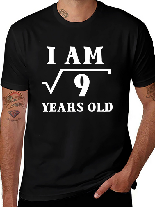 Funny Math Birthday T-Shirt - I Am √9 Years Old