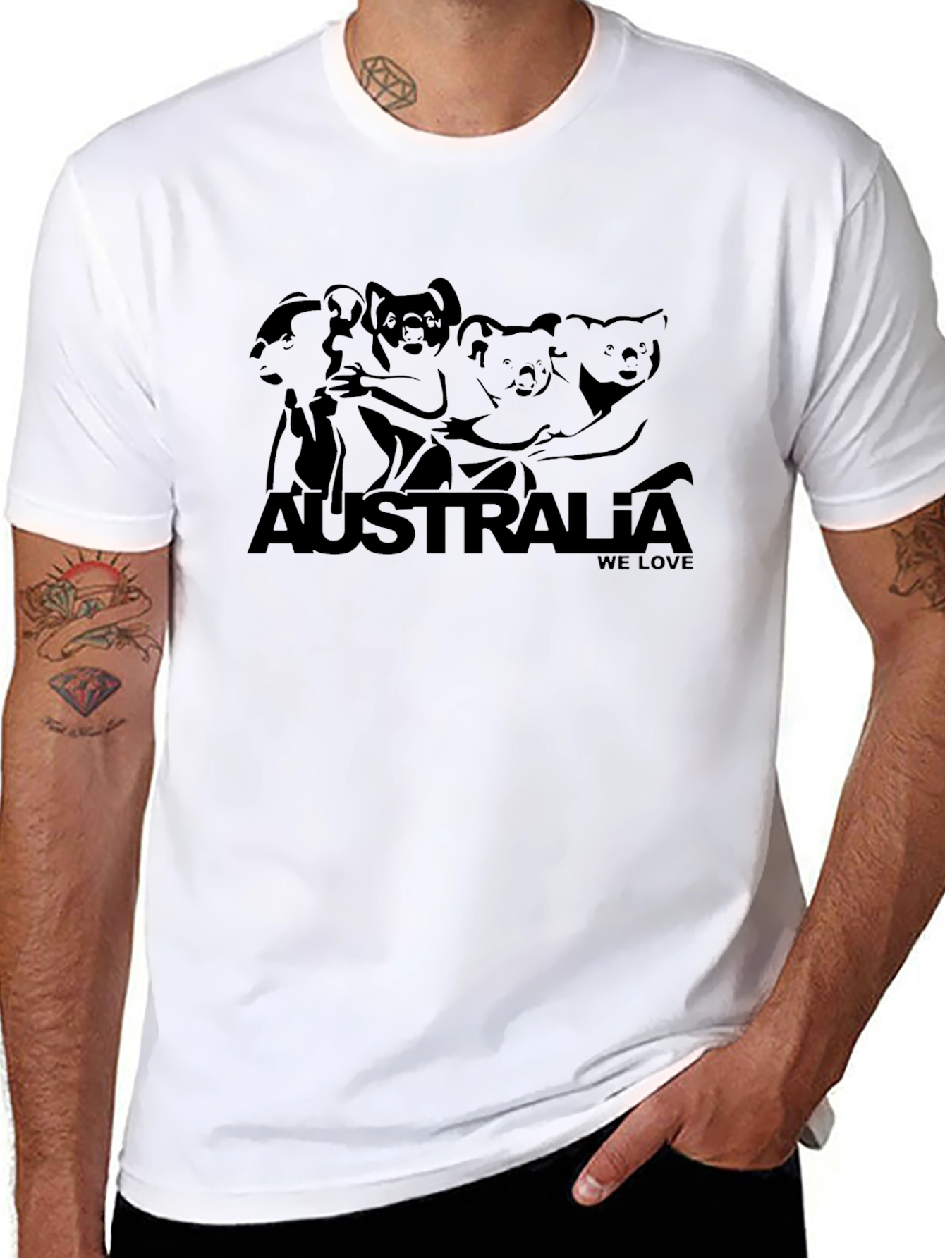Australia Koala Black Graphic Tee